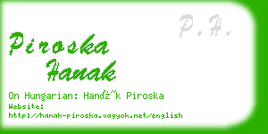 piroska hanak business card